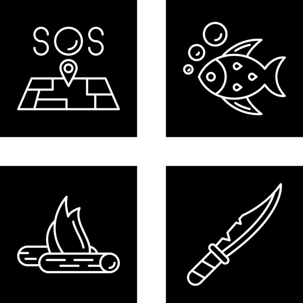 Sos and Fish Icon vector