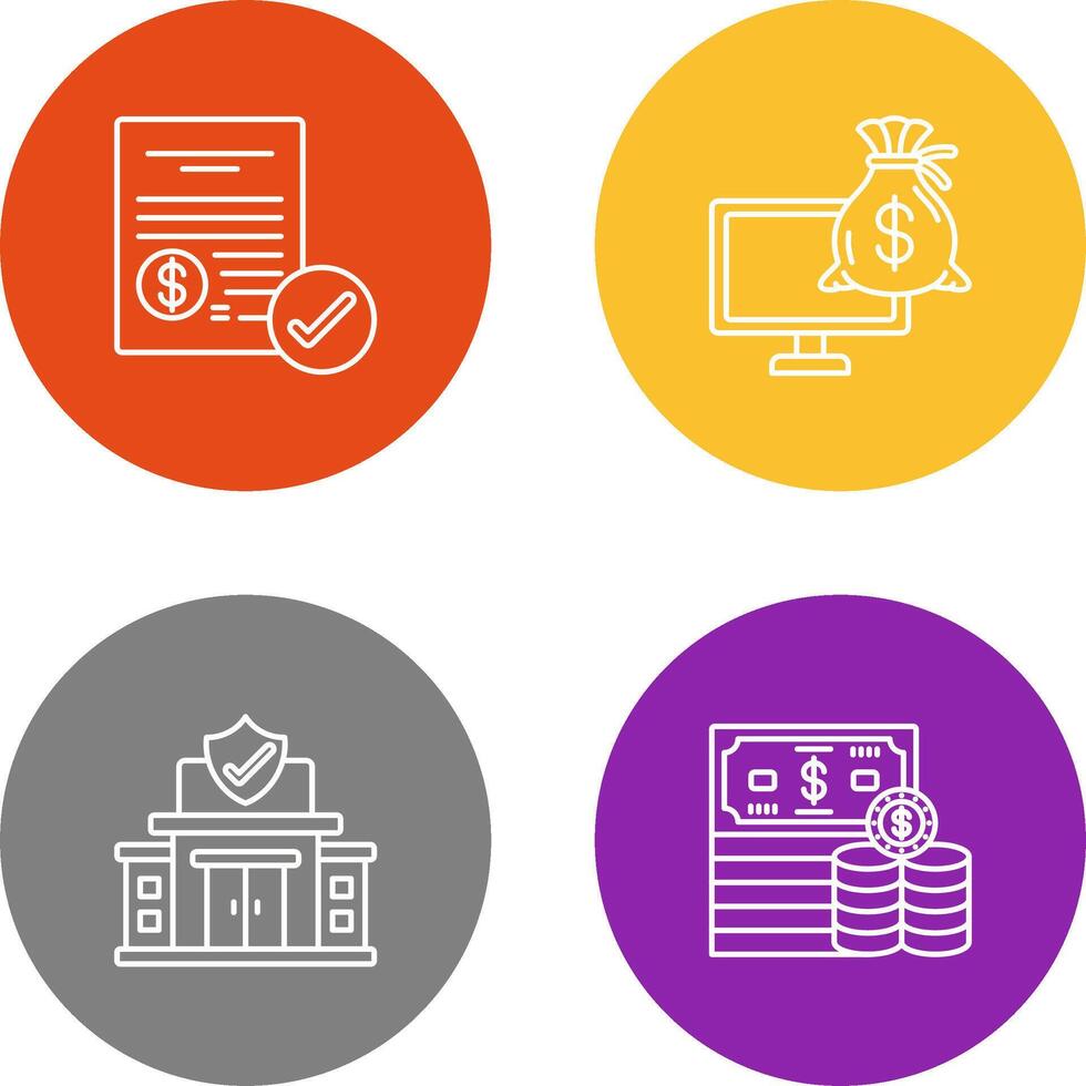 Paid and Online Loan Icon vector