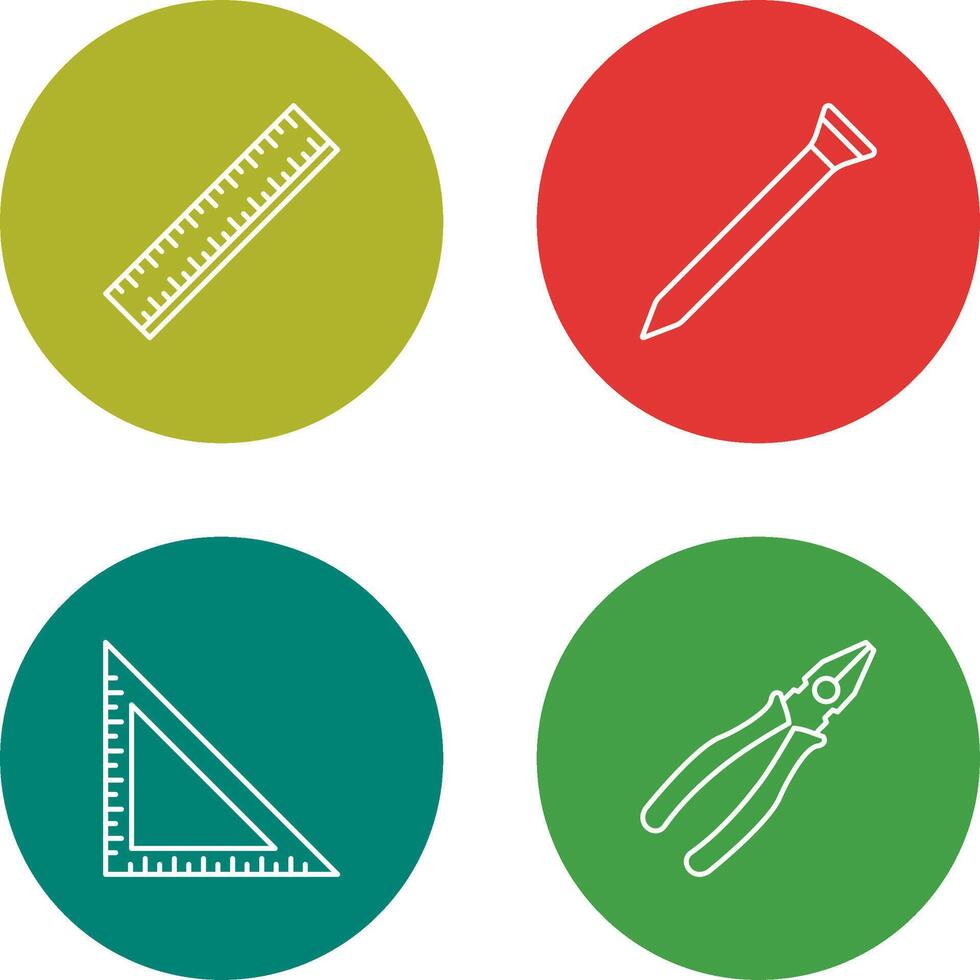 Ruler and Nail Icon vector