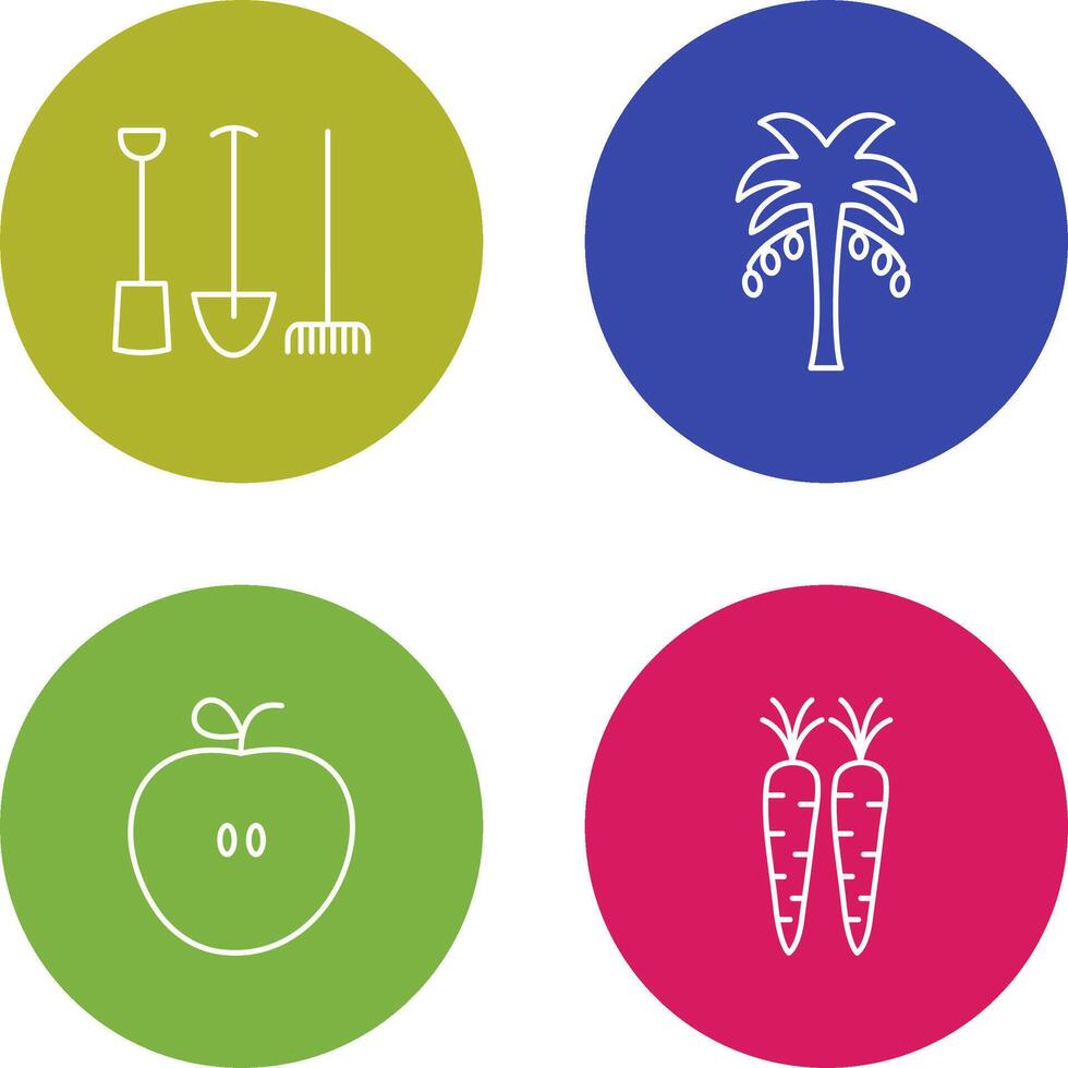 Gardening Tools and Palm tree Icon vector