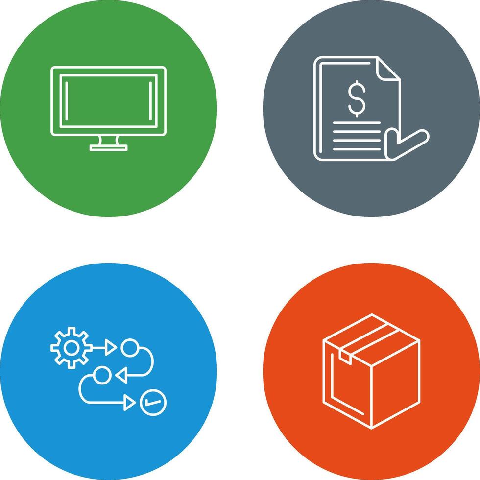 Monitor and Invoice Icon vector