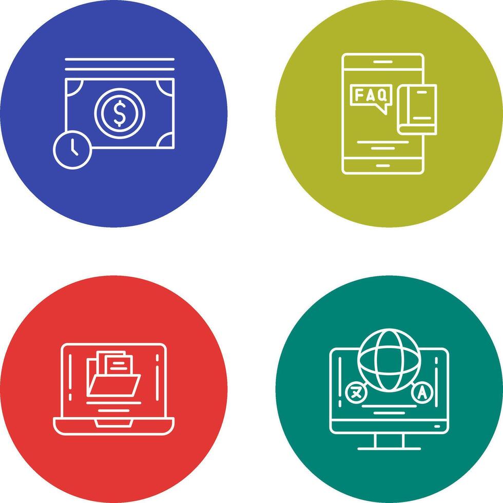 Time is Mony and Faq Icon vector