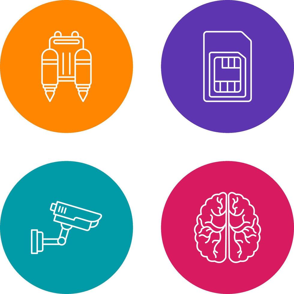 Jetpack and Sim Card Icon vector