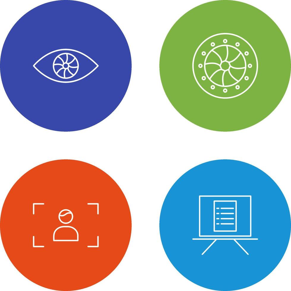 eye and optical diaphram Icon vector