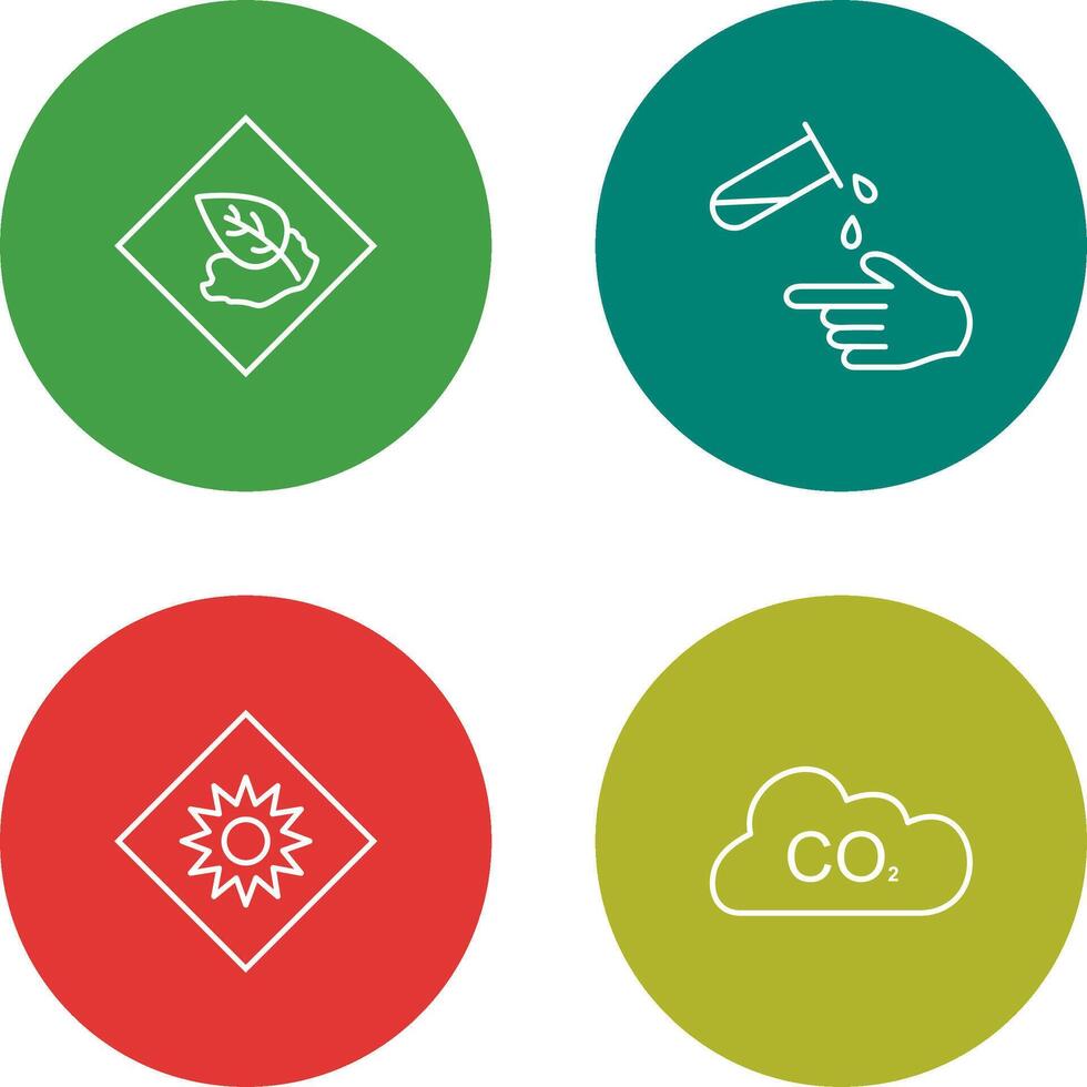 Environment hazard and Corrosive hazard Icon vector