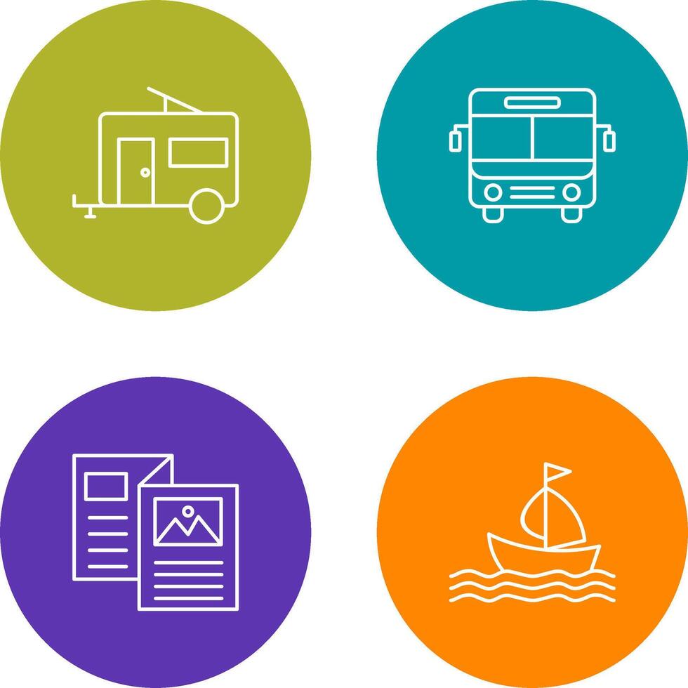 Bus and trailer Icon vector