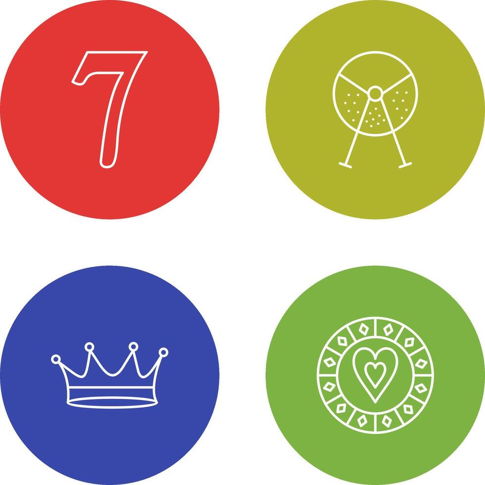 number sevens and lottery machine Icon vector