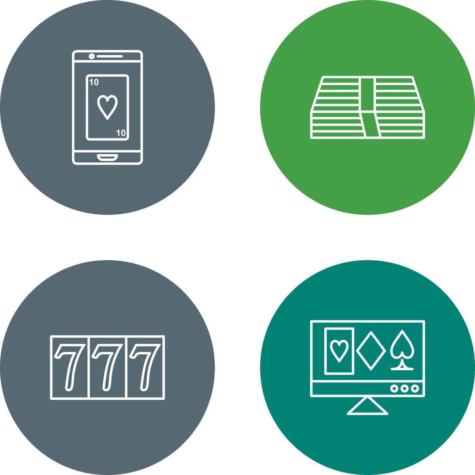 phone gambling and pack of bills Icon vector