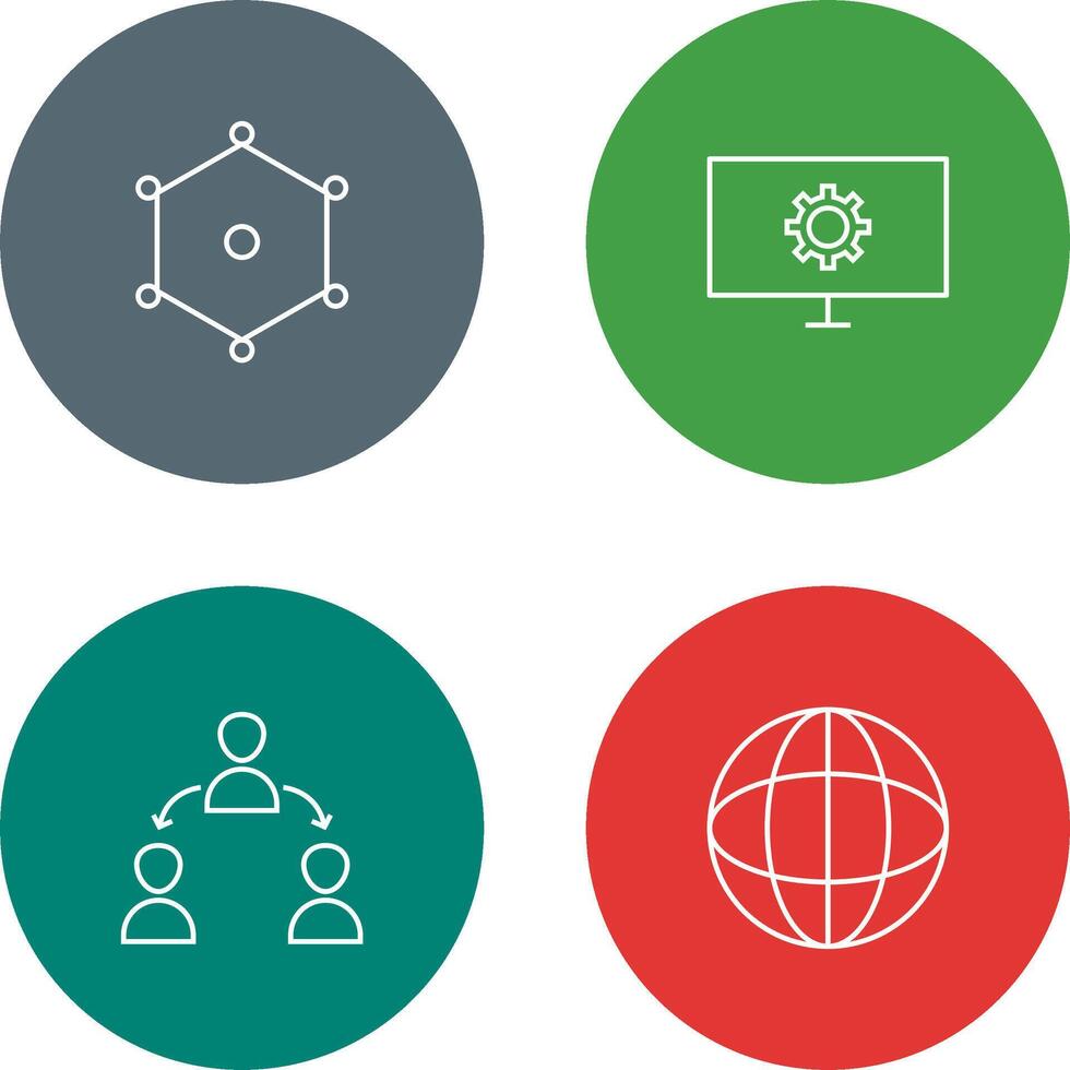 nodes and network setting Icon vector