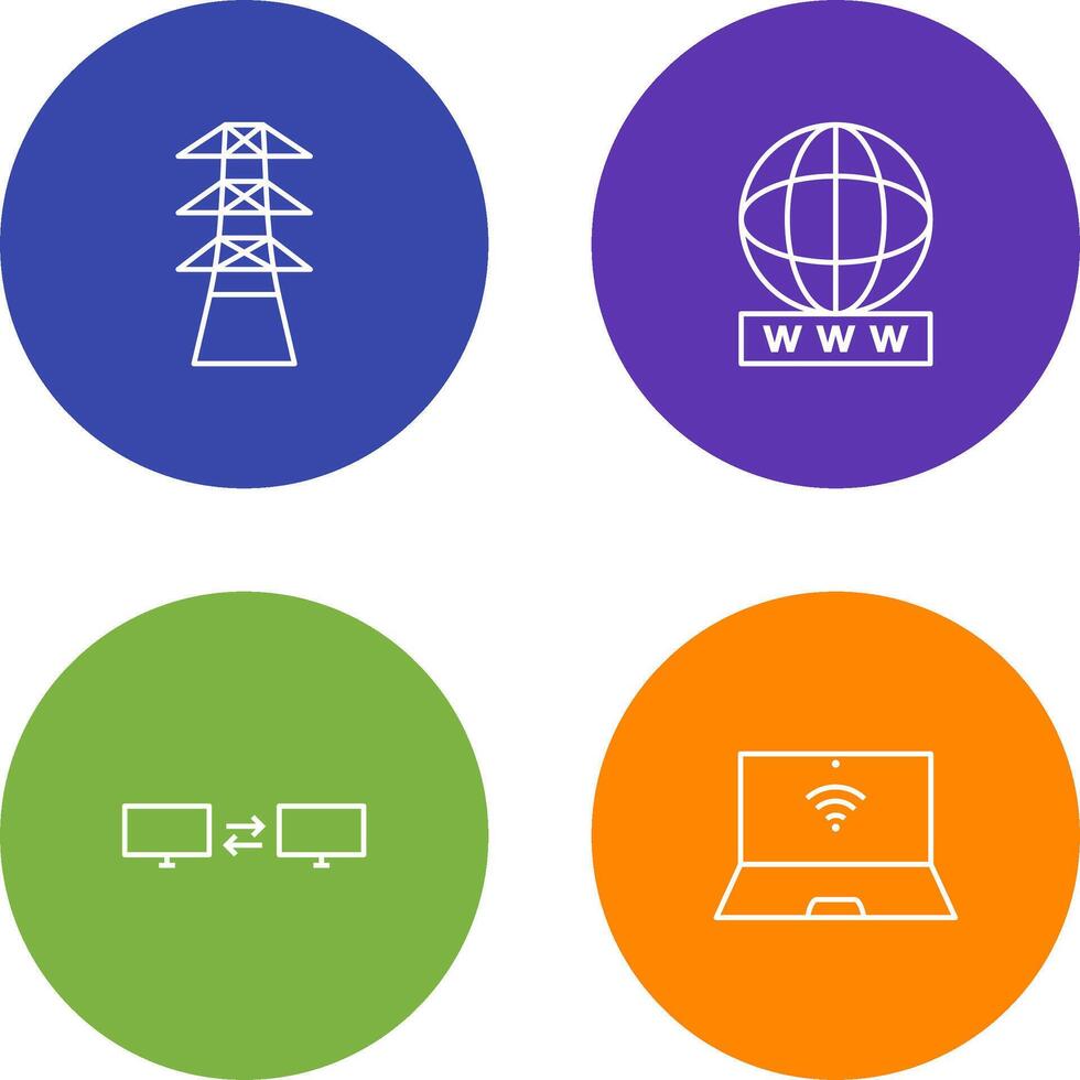 tower and world wide web Icon vector