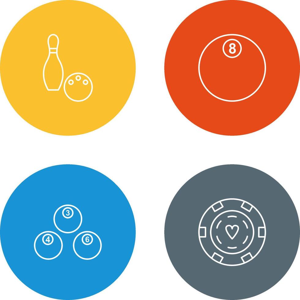 Bowling and Eight Ball Icon vector