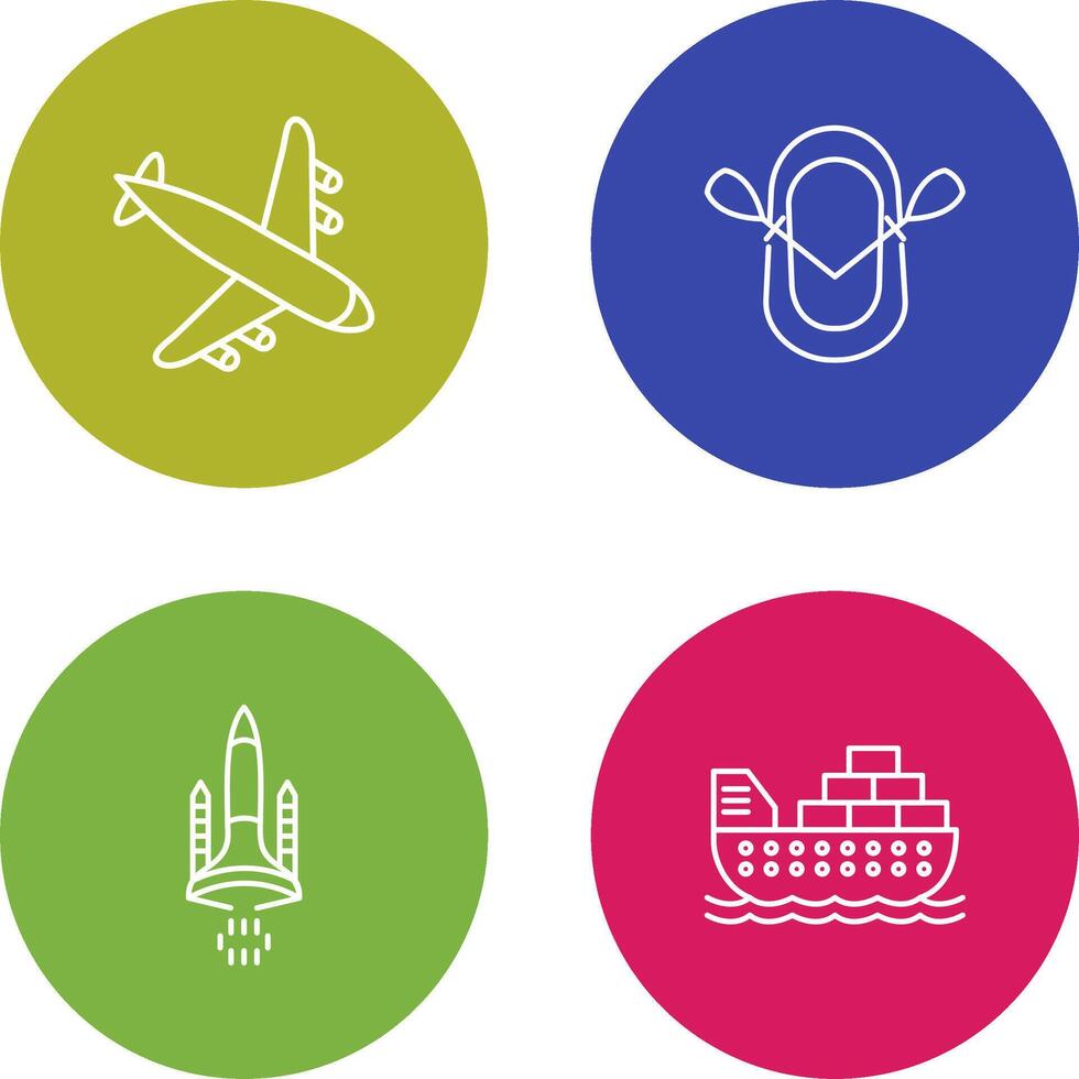 Landing Airplane and Dinghy Icon vector