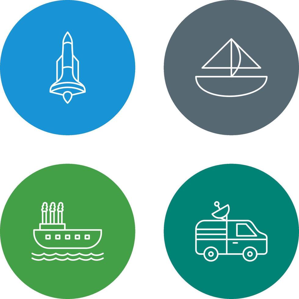 Rocket and Small Yacht Icon vector