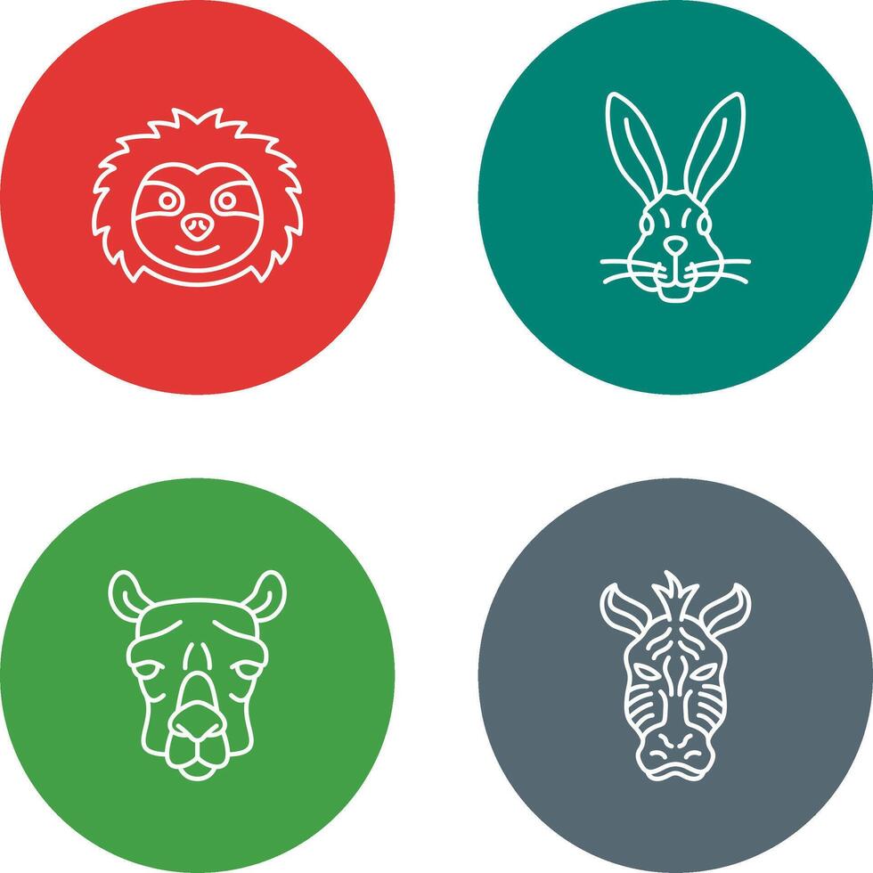 Sloth and Rabbit Icon vector