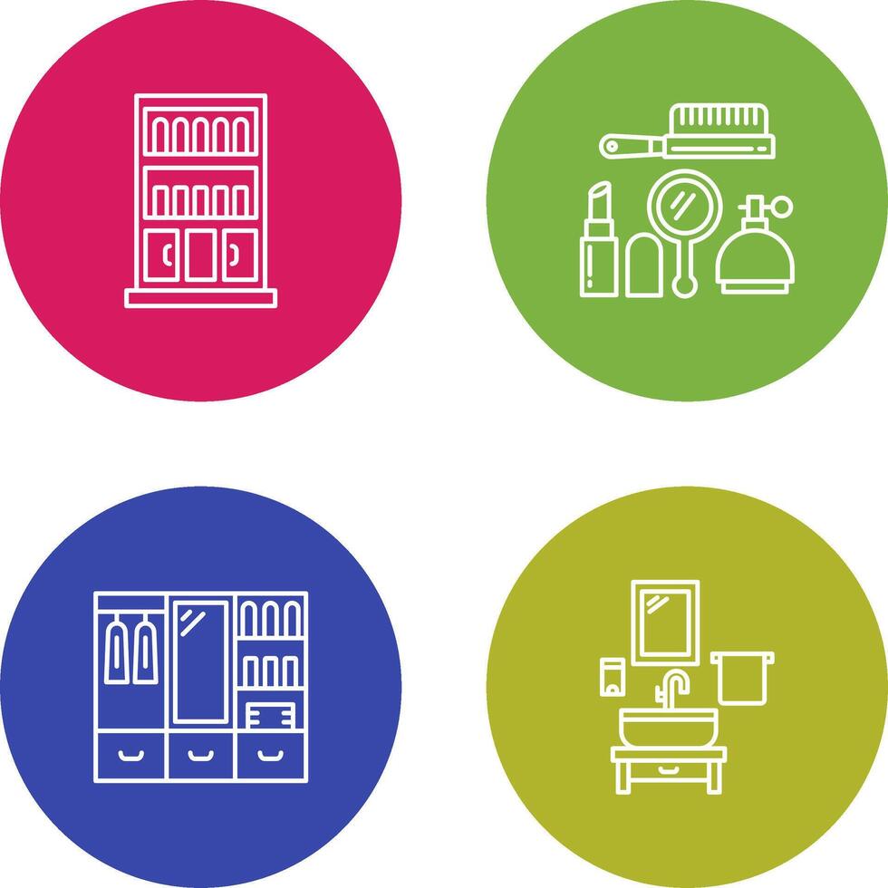 Book Shelf and Makeup Icon vector