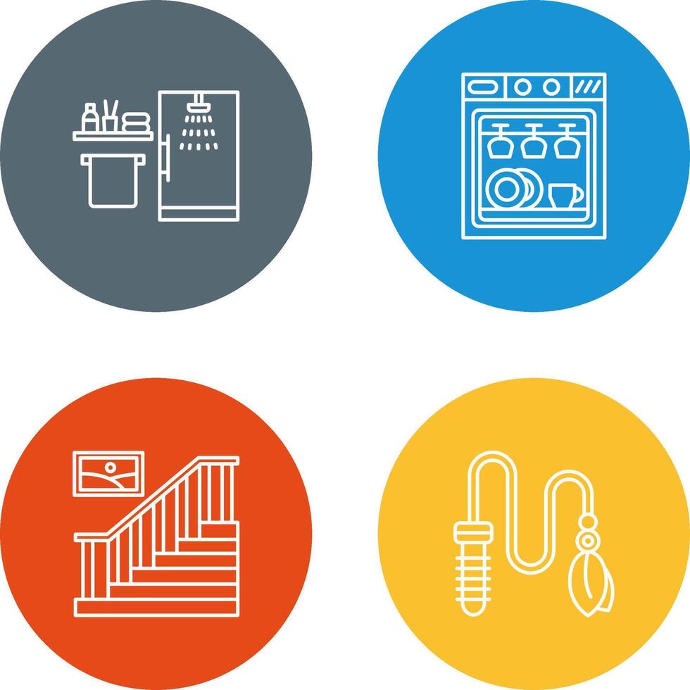 Shower and Dishwasher Icon vector