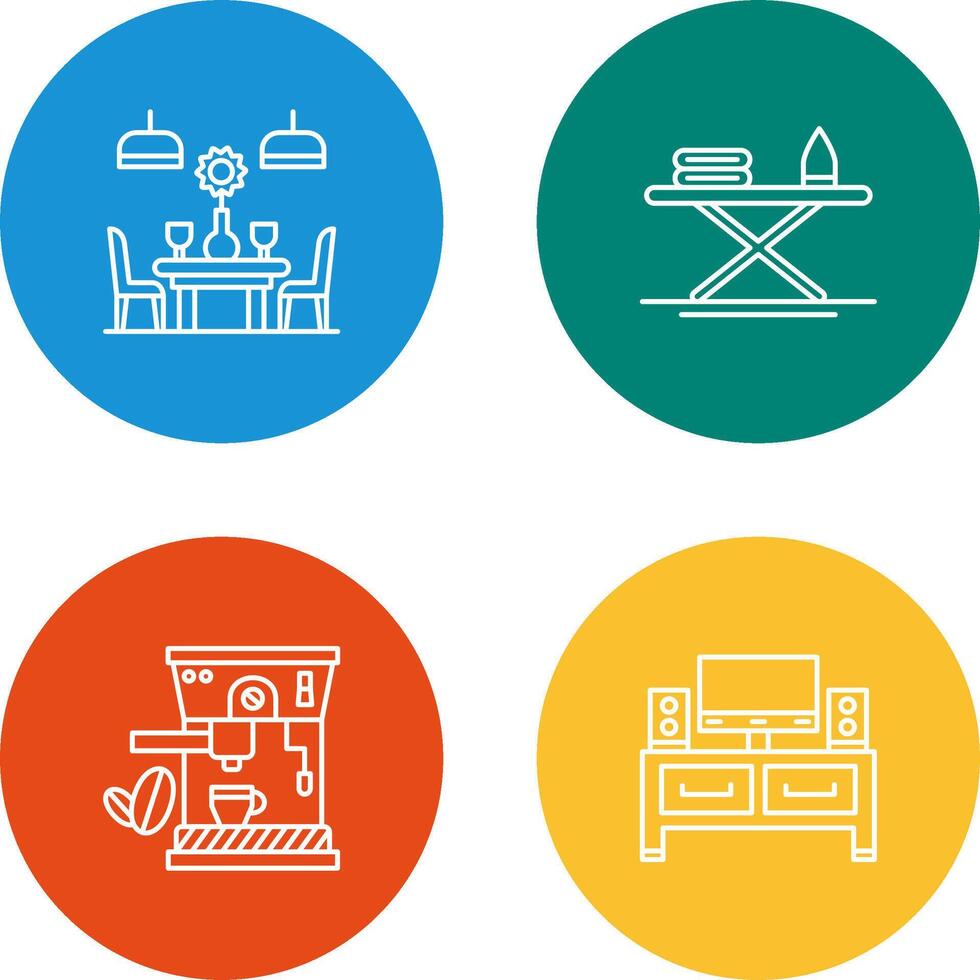 Iron Board and Table Icon vector