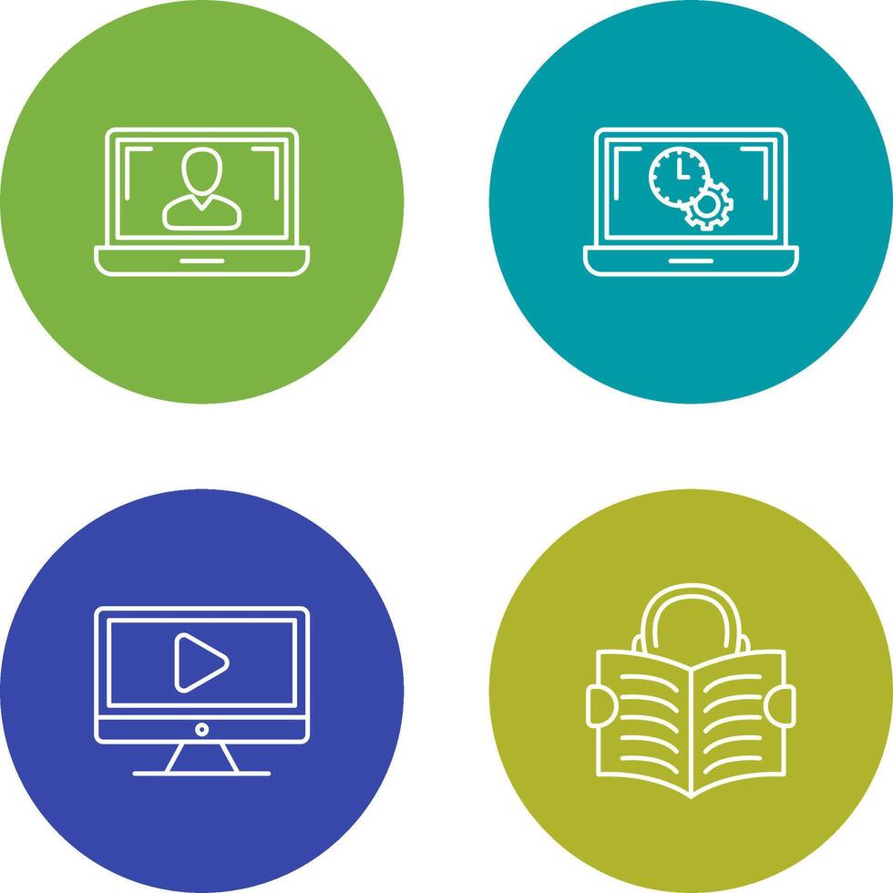 Flex Time and Online Lesson Icon vector