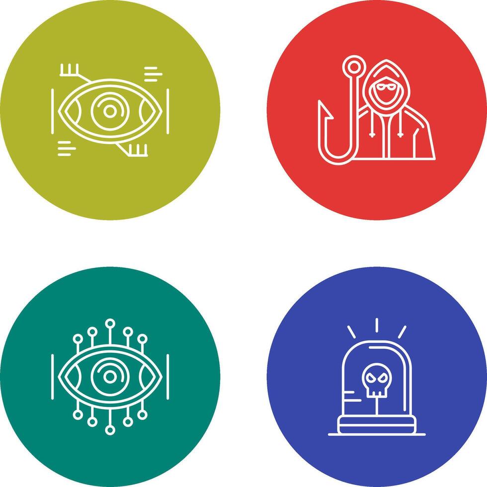 Eye Recongnition and Phishing Icon vector