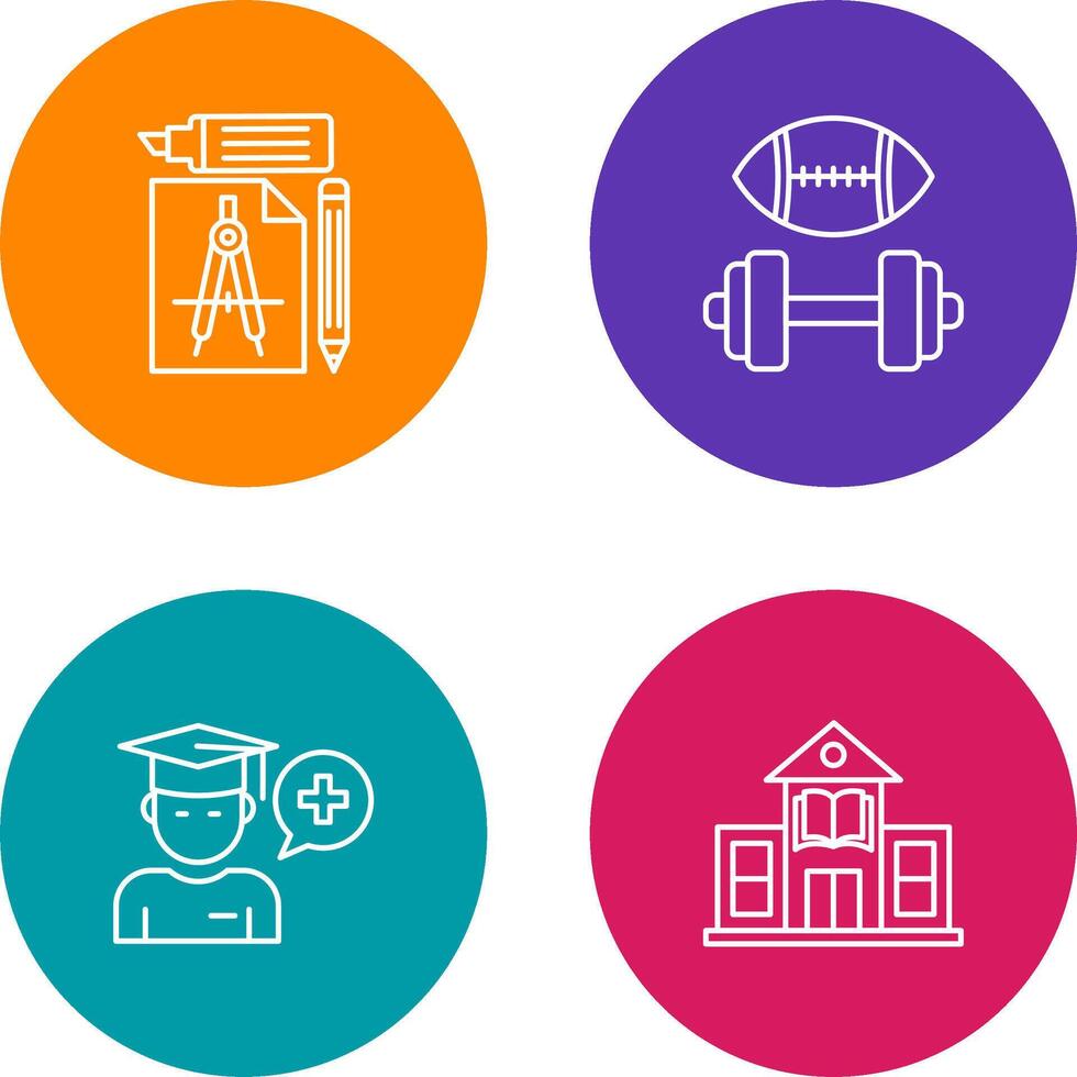 Study Tools and Sport Faculty Icon vector