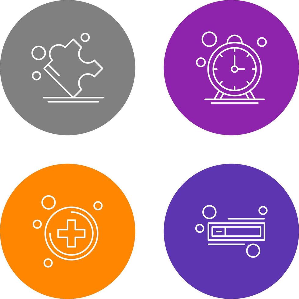 Puzzle and Stop Watch Icon vector