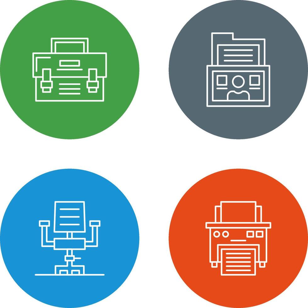 Briefcase and Folder Icon vector