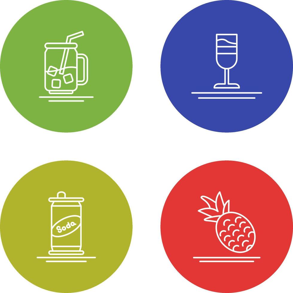 Iced Tea and Rainbow Drink Icon vector