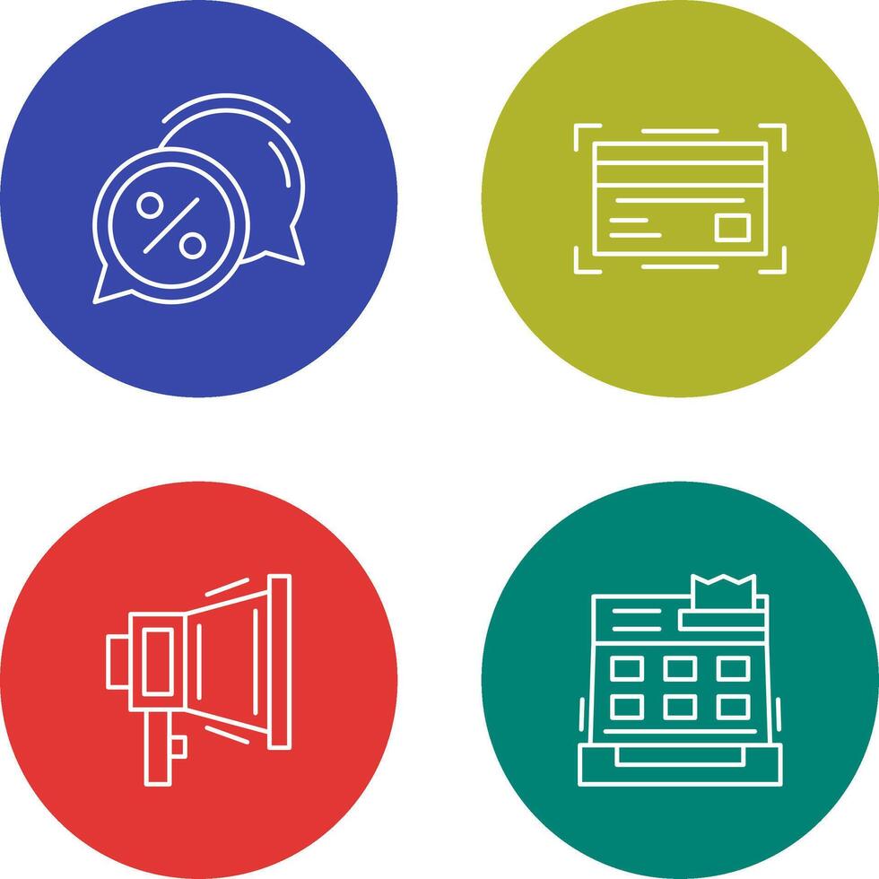Discount Offer and Credit Card Icon vector