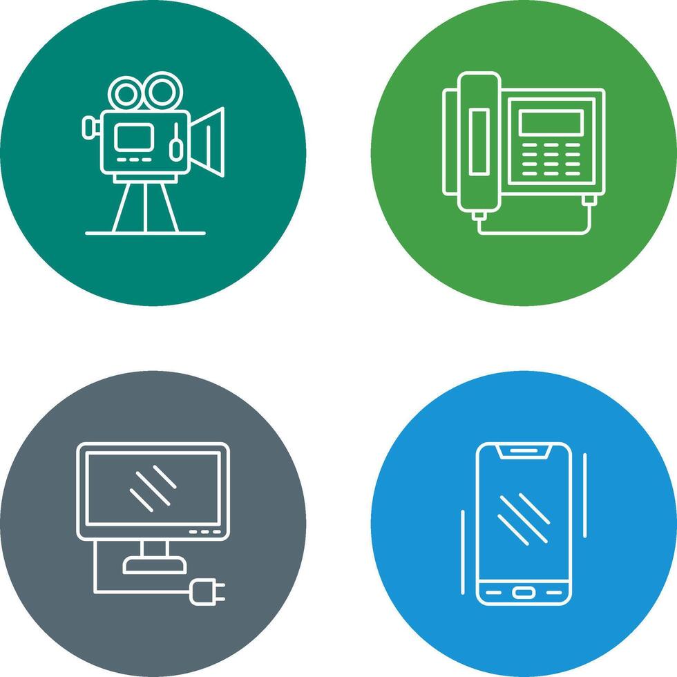 Movie camera and Telephone Icon vector