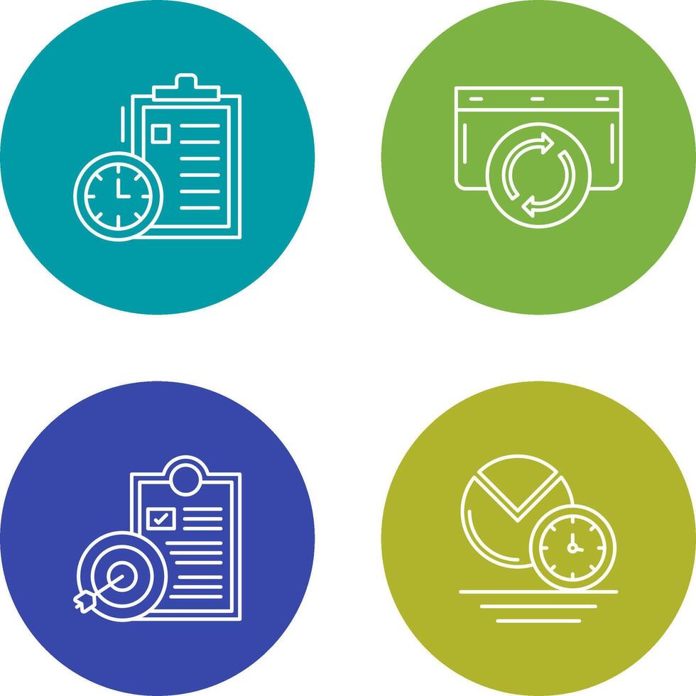 Time Management and Refresh Icon vector