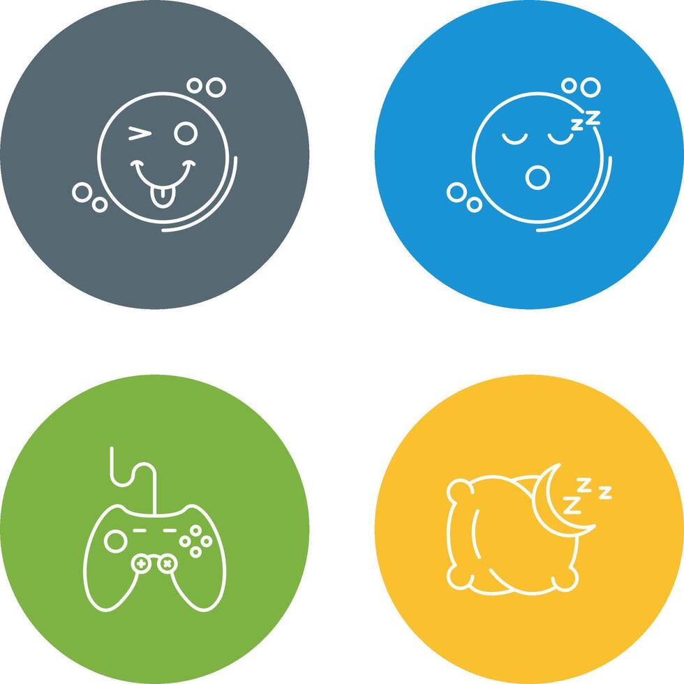 Tongue Out and Sleep Icon vector