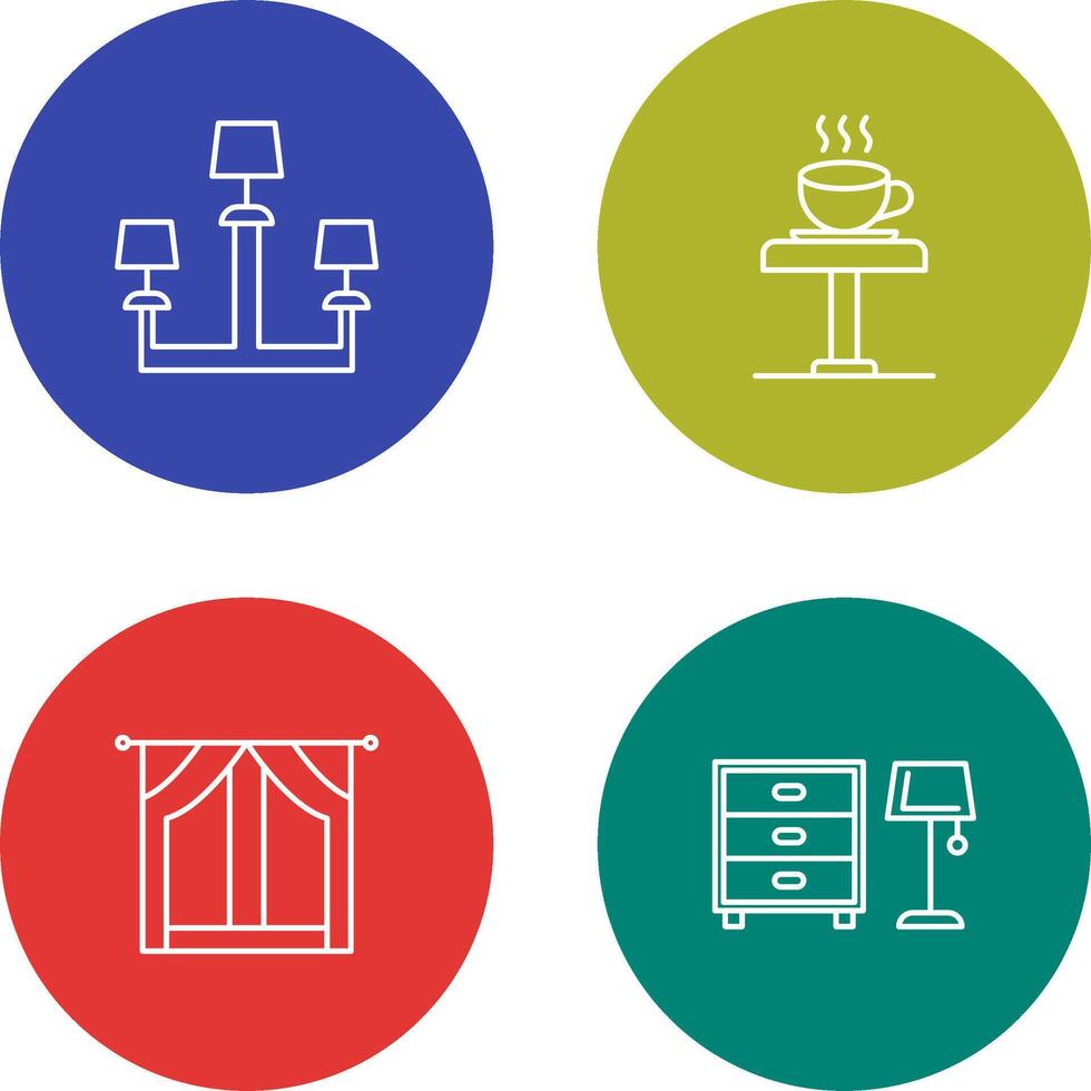 Lamp and Coffee Table Icon vector