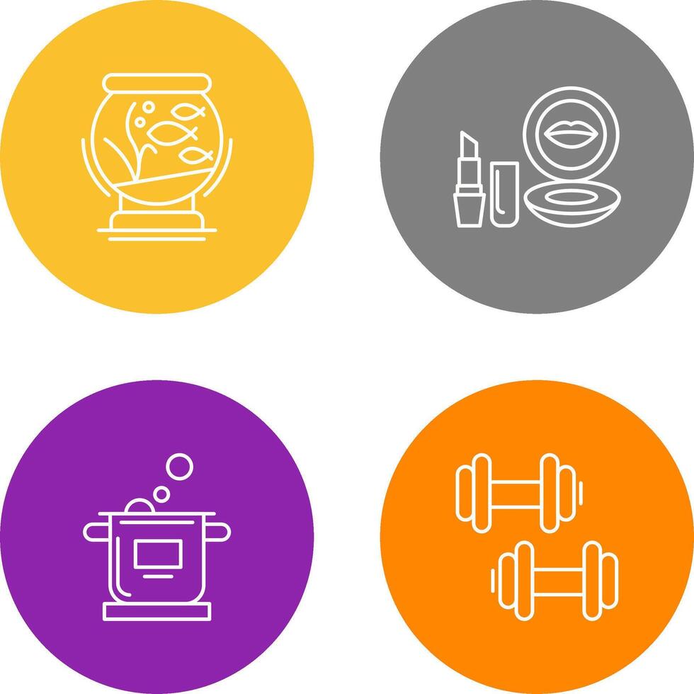 Fishbowl and Makeup Icon vector