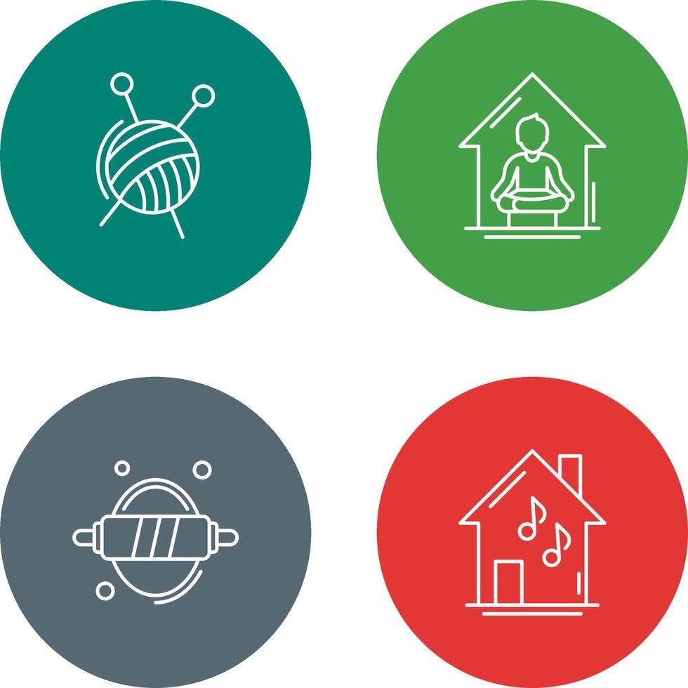 Knitting and Yoga At home Icon vector