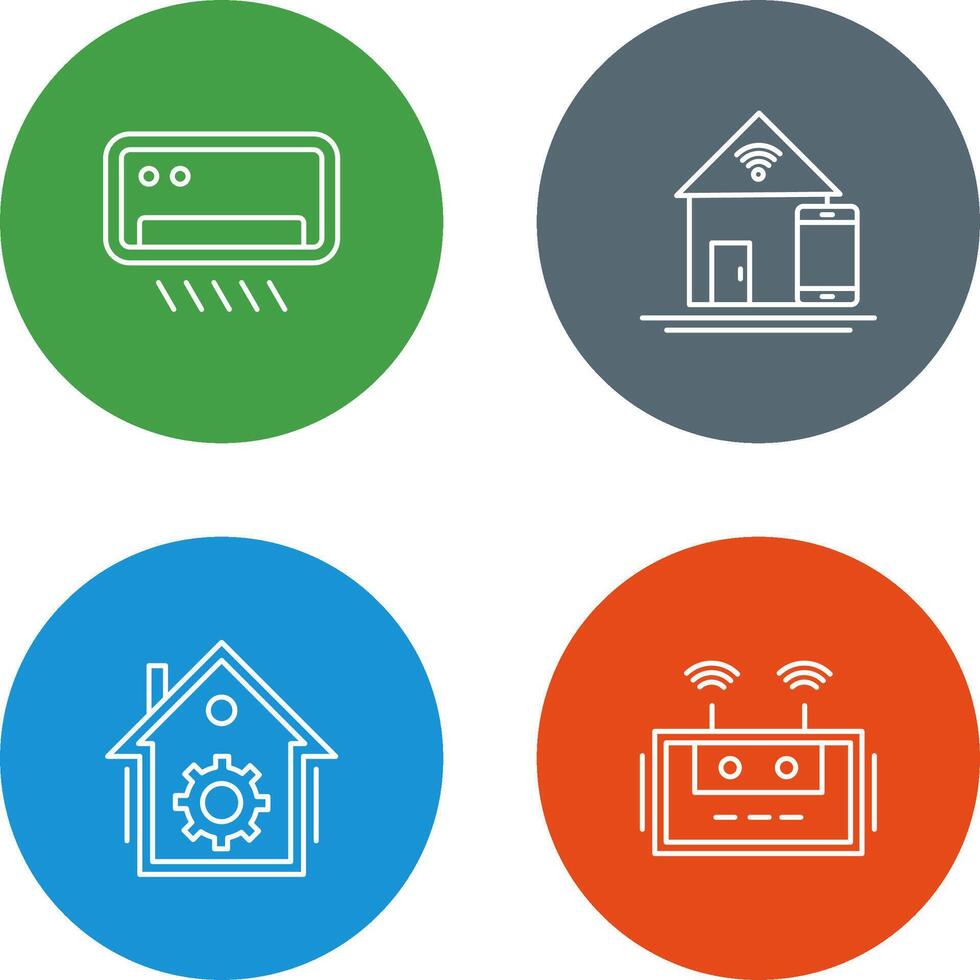 Air Conditioner and Home Automation Icon vector