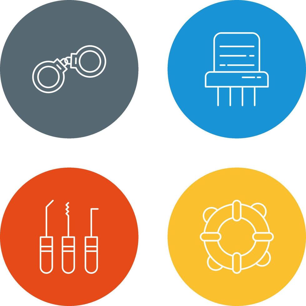Handcuffs and Paper Shredder Icon vector