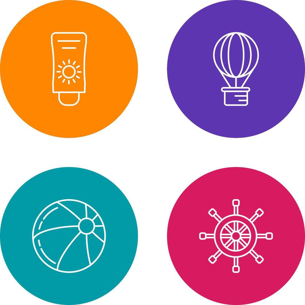 Sun Cream and Hot Air Balloon Icon vector