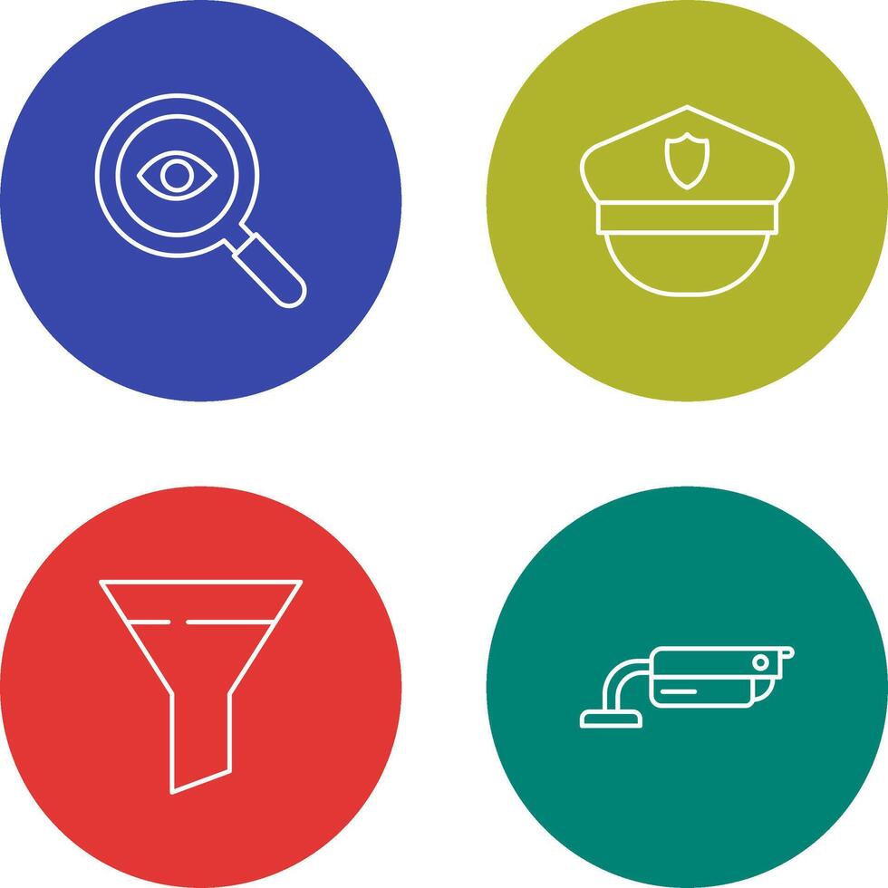 Detective and Police Hat Icon vector