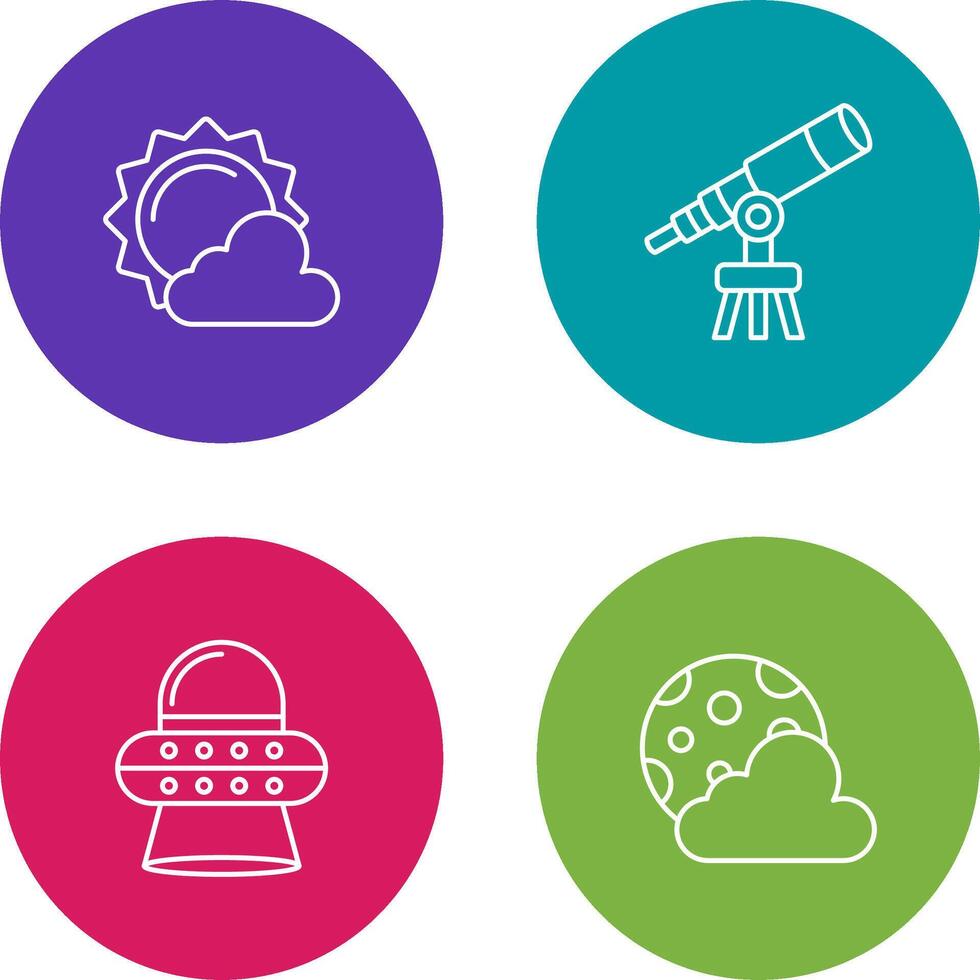 sun and telescope Icon vector