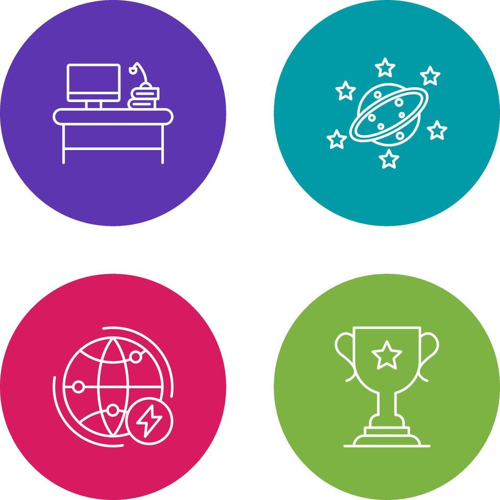 Desktop and Saturn Icon vector