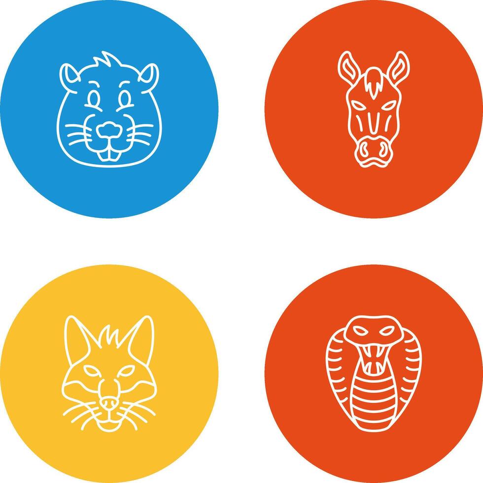 Beaver and Horse Icon vector