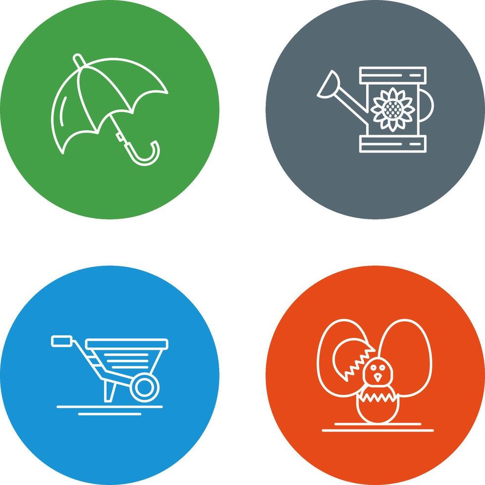 Umbrella and Watering Icon vector