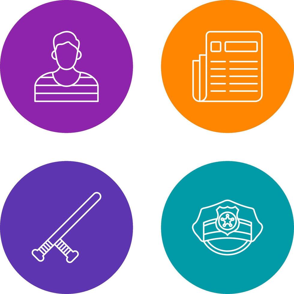 Prisioner and Newespaper Icon vector
