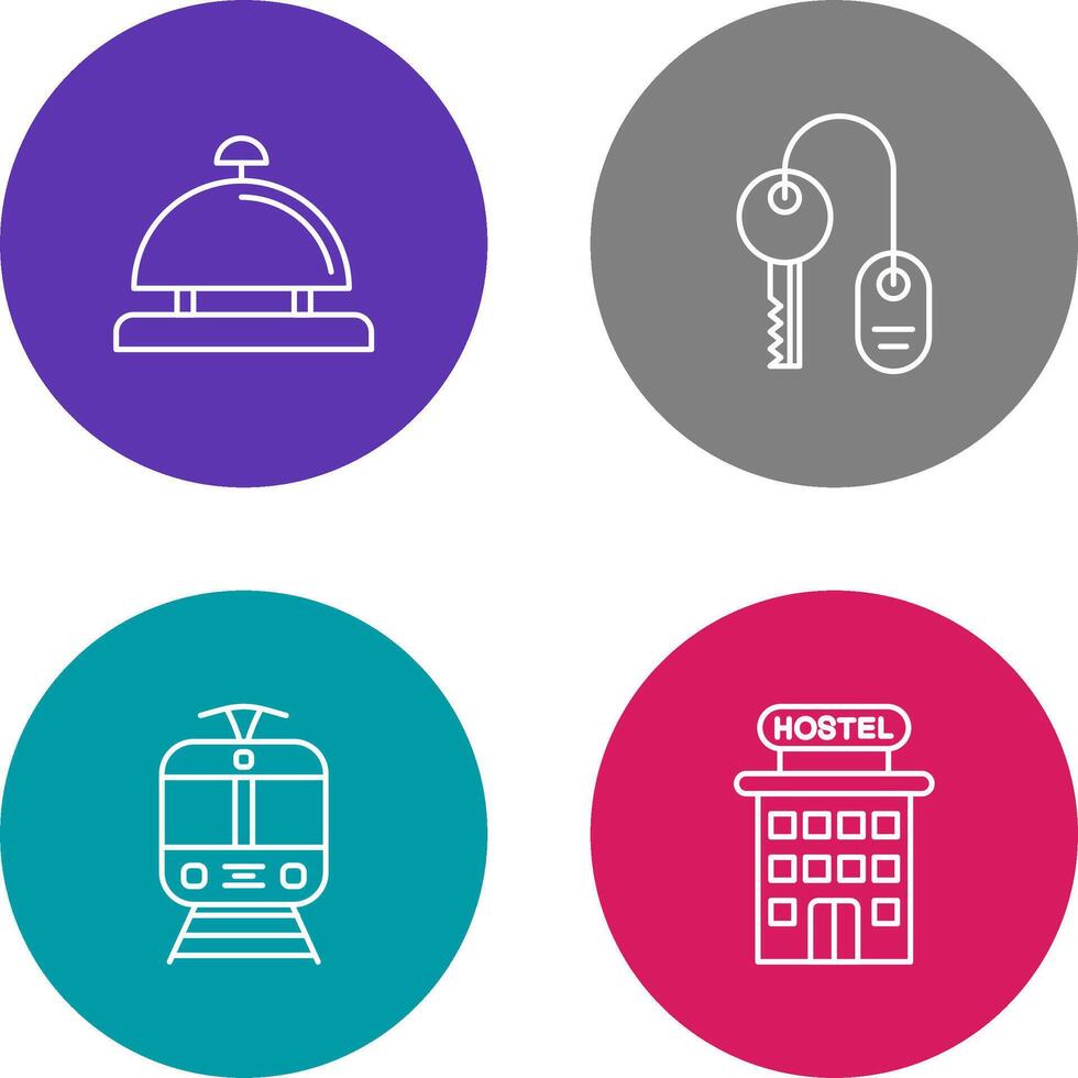 Room key and Desk Bell Icon vector