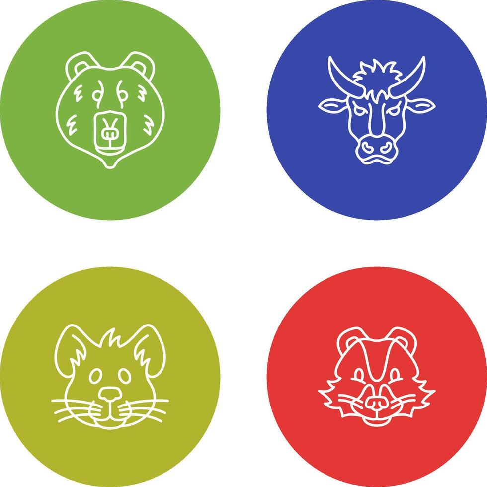 Polar Bear and Bison Icon vector