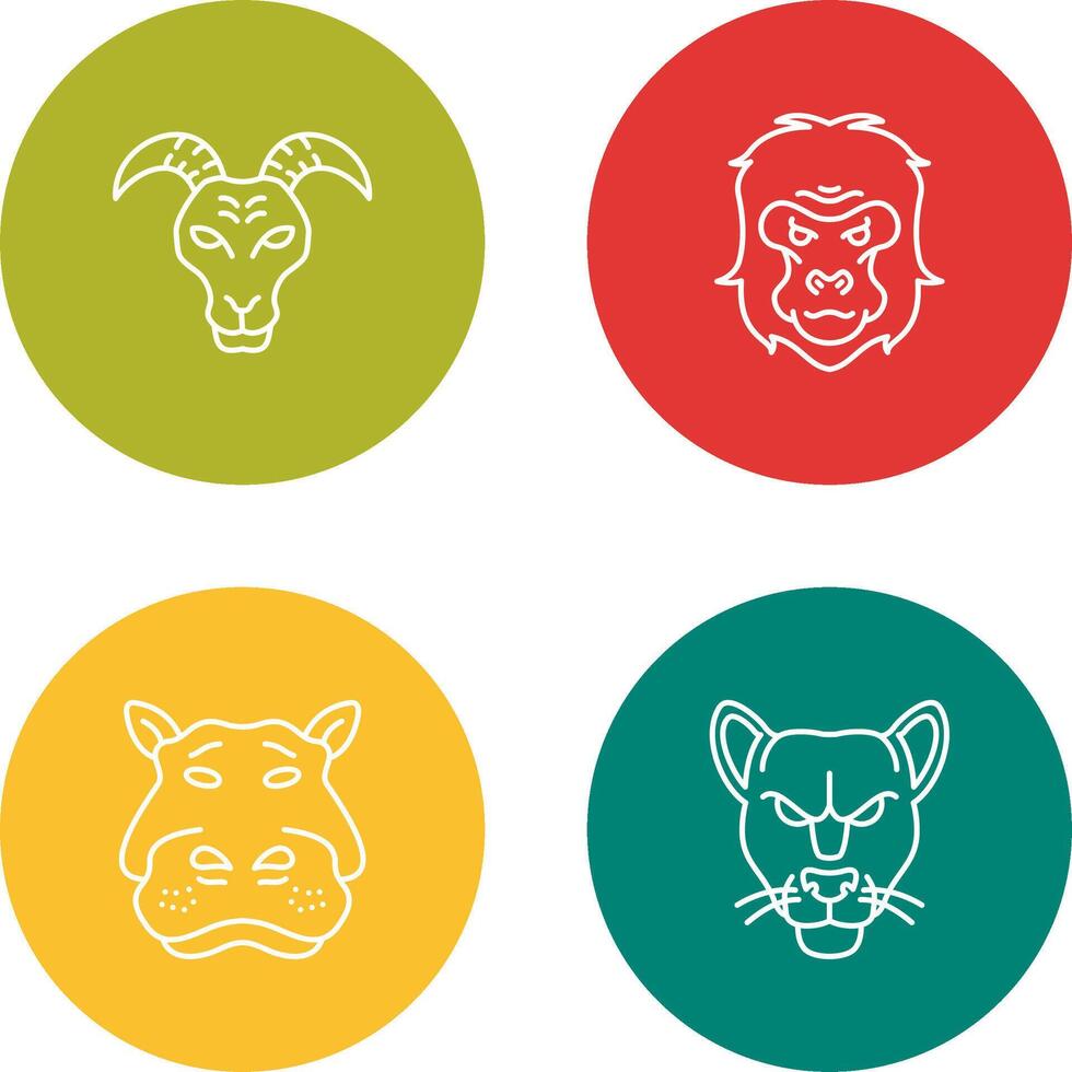 Goat and Gorilla Icon vector