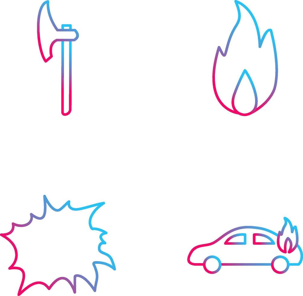axe and fire Icon vector