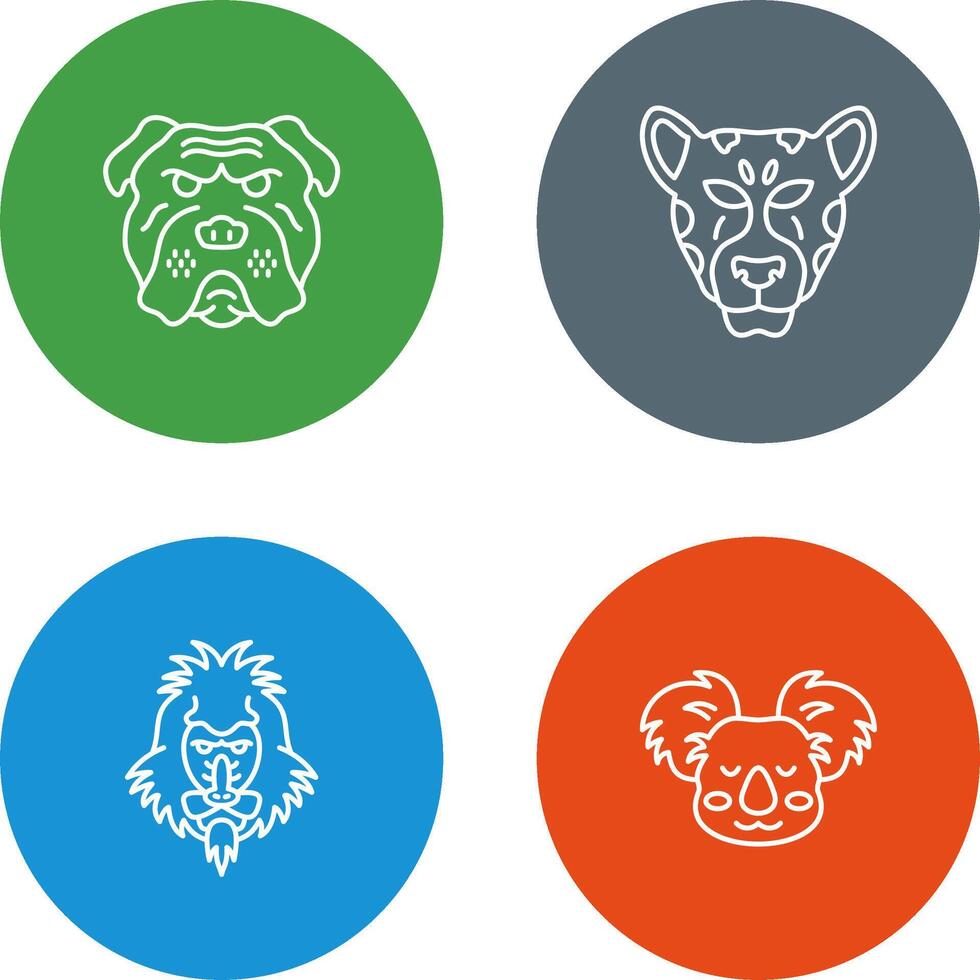 Bulldog and leopard Icon vector
