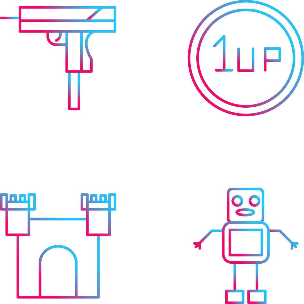 Gun and 1UP Icon vector