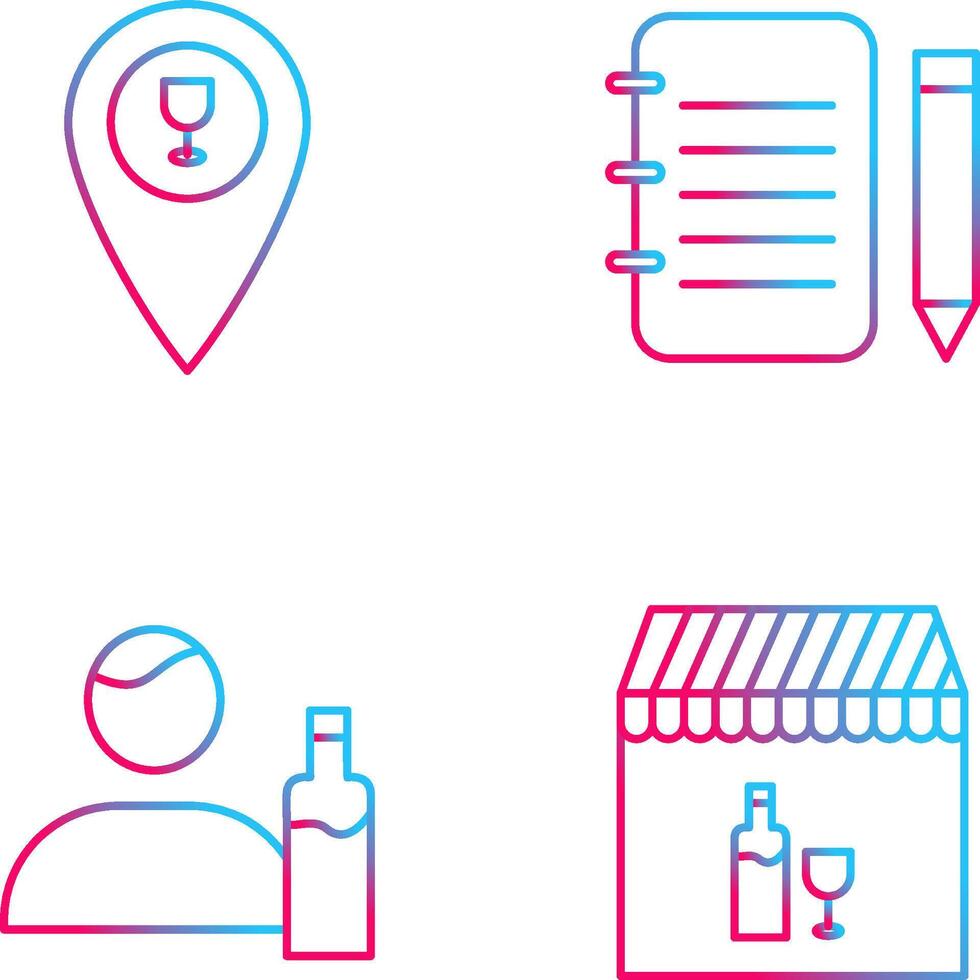 bar location and notepad Icon vector